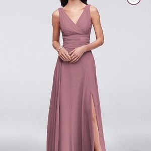 David’s bridal SURPLICE TANK LONG CHIFFON DRESS